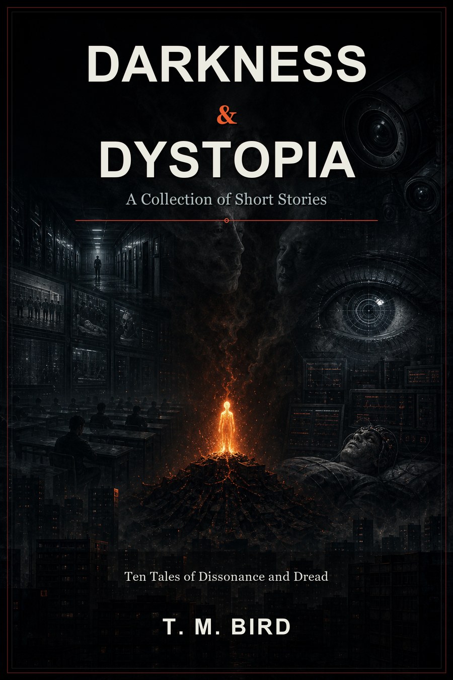 Darkness & Dystopia cover by T. M. Bird